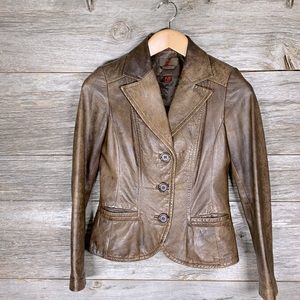 Danier Distressed Brown Leather jacket